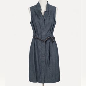 The Limited Dark Blue Denim Dress Sz 6 Sleeveless Belt